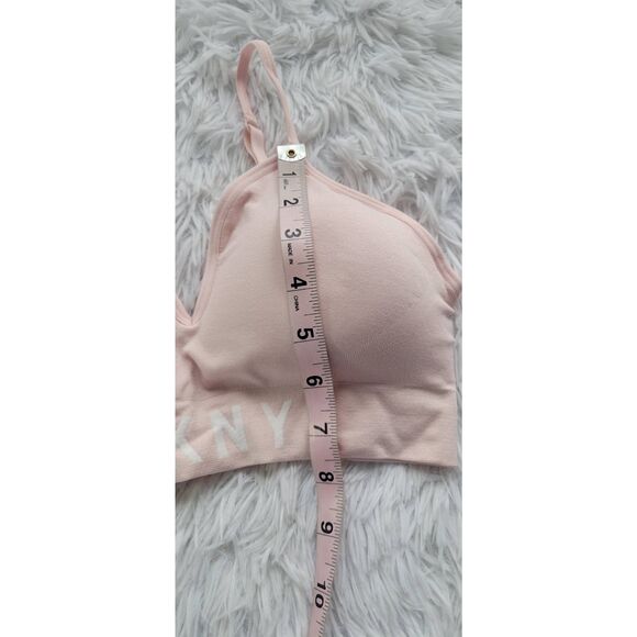 DKNY Sz L Seamless Bralette Pink Sports Bra With Adjustable Straps New - Picture 5 of 7